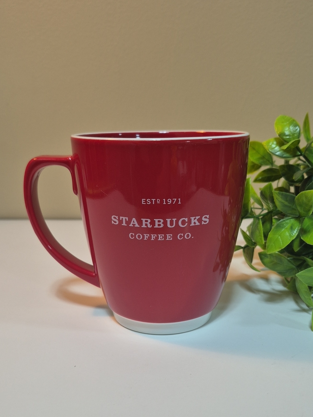 STARBUCKS 2007 Classic Barista "Abbey" Red & White Coffee Mug Multiple Available